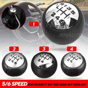 Levier de vitesses manuel 5/6 vitesses, pommeau de levier de vitesse, adaptateur de levier de vitesse, chrome mat pour Peugeot 307 308 3008 407 5008 807 - Product Image 1