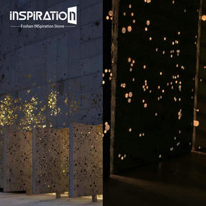 Panneau décoratif de <span class=keywords><strong>béton</strong></span> de fibre d'étoile de pierre transparente revêtement de mur extérieur parement de ciment renforcé panneaux en plastique perforés - Product Image 4