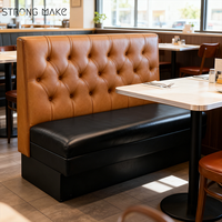 Ensemble de meubles de bar et de café rétro contemporain, table et chaises, ensemble de banquettes et de tables en cuir pour restaurant, pour l'intérieur