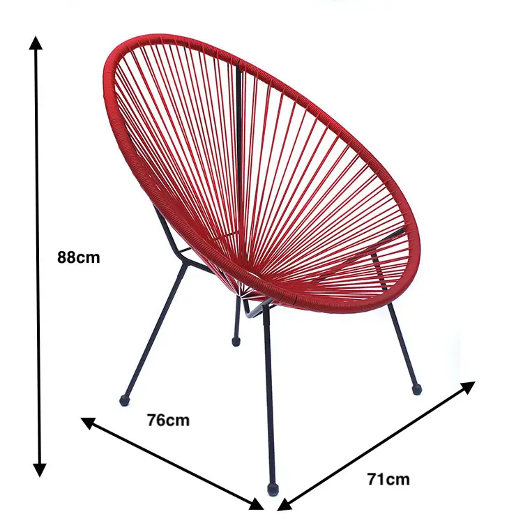 Une Leisure – chaise à cordes KD en rotin, légère, ovale, empilable, pour bistrot