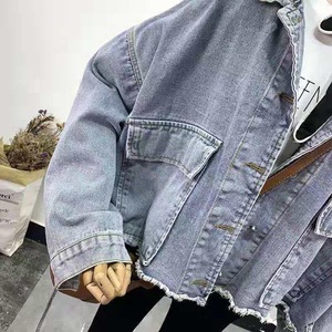 LILUO2024新しいファッションシックなデニムジャケット女性秋のソリッドデニムブルーコート売れ筋女性のカジュアルデニムジャケットトップス - Product Image 5