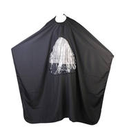 Logo personnalisable Cape de barbier transparente de luxe Cool Pro avec fenêtre transparente Cape de coiffure transparente de qualité supérieure pour les clients