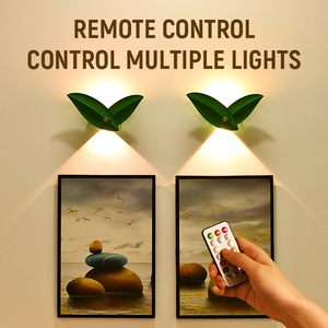 Applique murale en forme de feuille avec télécommande rechargeable, 3 modes d'éclairage, gradation progressive, couleur RGB, applique murale LED moderne pour chambre à coucher B22 - Product Image 3
