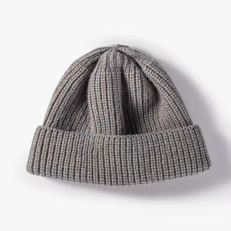 Custom Beanie hats Wool Fisherman Beanies for Men Knit Short Watch Cap Winter Warm Hats