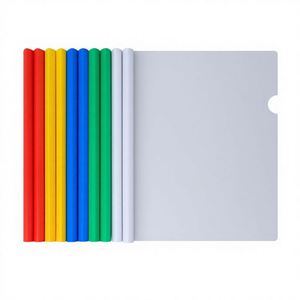 Protège-documents transparents en PP format A4 avec barre de reliure coulissante colorée et couverture de rapport avec barre dorsale - Product Image 2