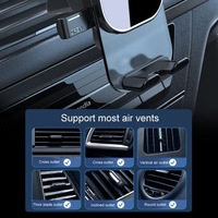 Support de téléphone universel flexible pour bureau, fixation sur grille d'aération ou tableau de bord, clip de maintien pour mobile automobile en ABS+Silicone