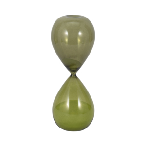 Scultura a Clessidra Decorativa da Tavolo per Casa, Ufficio, Tavolino da Caffè, Caminetto, Scrivania - Pezzo d'Arte in Vetro Verde - Product Image 1