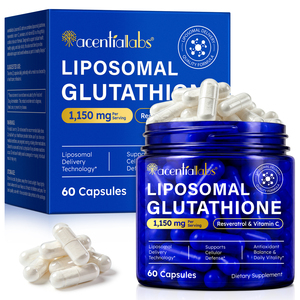 Acentiallabs - Suplemento de Glutatión Liposomal con Resveratrol y Vitamina <span class=keywords><strong>C</strong></span>, 60 <span class=keywords><strong>C</strong></span>ápsulas, Antioxidante, Apoyo a la Vitalidad para Adultos - Product Image 1