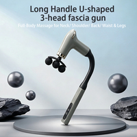 Pistola de Masaje Percusiva Inalámbrica Recargable con Forma de Gancho Curvo, Máquina de Masaje Portátil con Vibración Eléctrica