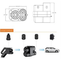 Nouvel adaptateur de voiture électrique DC 250KW 250A 1000V DC CCS1 vers CCS2, prise de convertisseur combinée AC+DC, JET JCTC12