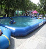 Piscine gonflable commerciale avec toboggan gonflable pour enfants et bateau flottant en PVC – Parc aquatique mobile pour enfants