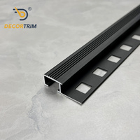 DECORTRIM Profilé d'escalier en aluminium 37x19.8x6x0.9mm Noir pour protection des bords de carreaux d'escalier Vente en gros