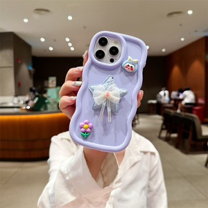 <span class=keywords><strong>Cover</strong></span> posteriore in <span class=keywords><strong>silicone</strong></span> morbido stile ragazza carina 3D custodia per telefono con bordo a onde per <span class=keywords><strong>iPhone</strong></span> 16 15 14 Pro <span class=keywords><strong>cover</strong></span> Max custodia per telefono di lusso - Product Image 6
