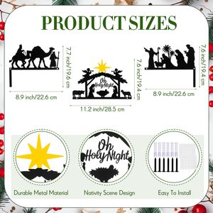 Décoration de porte de Noël en métal, motif de crèche, pour cadre de porte, armoire, étagère, fenêtre, mur, maison, bureau, cuisine, décorations chrétiennes - Product Image 3