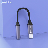 Adaptador de Cable Divisor de Auriculares YAU19, Tipo-C a Conector de Auriculares de 3.5 mm, para Android