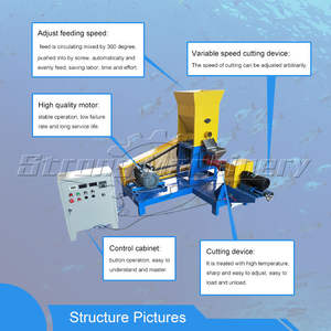 Granulador extruido flotante de alimentación de peces Pellet Aqua Feed Extruder Pet Cat Dog Floating Fish Feed Pellet machine - Product Image 6