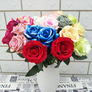 Queyiyi Flowers <b>Artificial</b> Roses 51cm Velvet Single <b>Stem</b> Home Decoration Wedding Props - Product Image 1