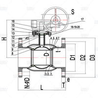Vanne à boisseau sphérique à bride à diamètre réduit entièrement soudée Q341HF-16/25C CF8, peinture anticorrosion pour turbine bipolaire