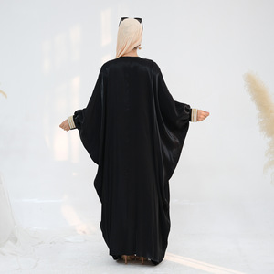 Abaya Aperta Lucida da Donna, Nuovo <span class=keywords><strong>Abbigliamento</strong></span> Islamico Estivo di Dubai, Abaya Modesta Tradizionale Turca, <span class=keywords><strong>Abbigliamento</strong></span> Musulmano - Product Image 6