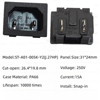 Prise d'alimentation IEC C18, prise de courant AC-18, prise mâle à 2 broches, prise AC C18 pour utilisation dans les équipements de contrôle industriel
