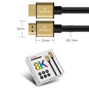 Câble HDMI 2.1 <span class=keywords><strong>MOSHOU</strong></span> 8K @ 60HZ 4K @ 120HZ/UHD HDR 10 + Vision Dynamic 3D eARC HDCP 2.2 CEC Câble HDMI vidéo haute vitesse - Product Image 4