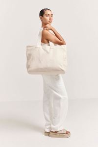 Custom Logo Extra Large Heavy Duty Organic <b>Canvas</b> <b>Tote</b> Bag With Bottom Gusset - Product Image 3