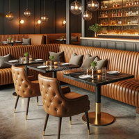 Banc de restaurant commercial de luxe en bois massif rétro, durable, pour hôtel, café, restaurant
