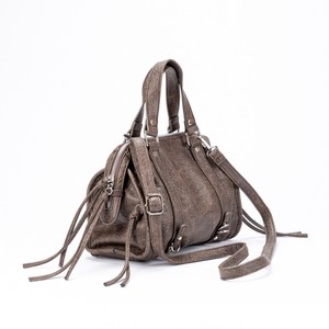 Phụ Nữ Mới Của Hiệu Quả Cũ Duy Nhất Vai Crossbody Túi Xe Máy Dây Kéo Đóng Cửa Da Hot Cô Gái Tua Đinh Tán Túi Xách Bowling Túi - Product Image 4