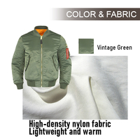 Veste de pilote pour homme KKU-MA1-NL, tendance et très vendue, fermeture éclair, coupe courte et ample, imperméable, écologique, logo personnalisable exclusif