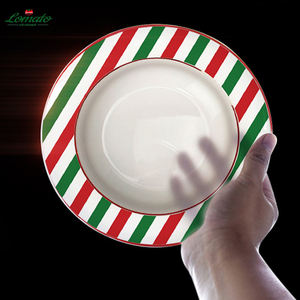 Set Perlengkapan Makan Natal dari Keramik <span class=keywords><strong>Bone</strong></span> <span class=keywords><strong>China</strong></span> Dekoratif, Bentuk Bulat, Warna Sesuai Pesanan, Cetak Kustom, Diskon Besar - Product Image 5