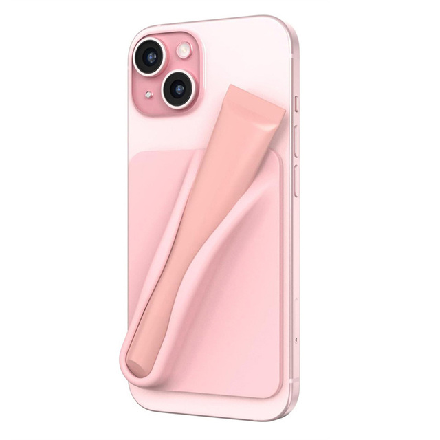Silicone Lip Gloss Holder Phone Case Magnetic Mount, Mini Portable Silicone Holder With Card Holder for Mobile Phone Case