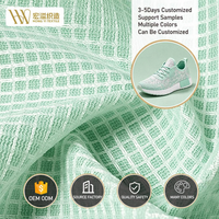 Tissu en maille tricotée chaîne 100 % polyester vert, écologique, respirant, anti-humidité et à séchage rapide pour la tige des chaussures