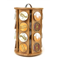 Support de rangement pour dosettes de café en bois massif, organisateur de station, carrousel de rangement, mobilier de bar, usage commercial, design contemporain personnalisable