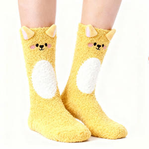 KTS646 Pantofole Invernali Spesse con Logo Personalizzato, Creative 3D a Forma di Unicorno in Pile Corallo, Calzini Pelosi da <span class=keywords><strong>Donna</strong></span> a Metà Polpaccio - Product Image 3