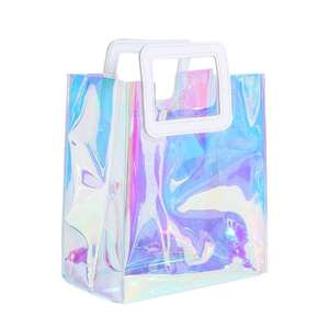 Raymond Aangepaste Gedrukt Plastic Clear Tote Pvc Zak Pvc Mode Holograph Tas