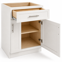 Armoires de cuisine blanches fines de style Shaker OPPEIN en gros, prêtes à assembler, en kit, pour projets d'appartements