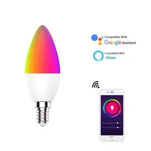 Hot bán Alexa thông minh E14 <span class=keywords><strong>LED</strong></span> ánh sáng bóng đèn tuya văn phòng nhà điều khiển từ xa với AC/DC cung cấp điện tự động hóa nhà bằng wifi - Product Image 4
