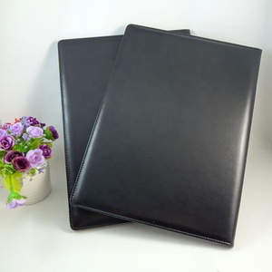 Tùy chỉnh A4 đen PU da notepad danh mục đầu tư tổ chức kinh doanh thư mục tập tin với vòng lặp bút - Product Image 3