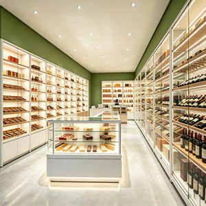 Vitrine Moderne LED Éclairée Étanche en Verre Trempé Écologique pour Magasin de Tabac de Luxe – Ensemble de Présentation pour la Vente au Détail de Tabac - Product Image 5