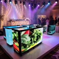 Écran vidéo mural portable pliable HD P2.5 GOB pour table de DJ, idéal pour les événements en boîte de nuit, sur scène ou en club musical