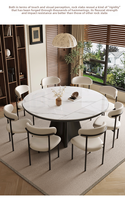 Table à manger minimaliste de style italien, luxe léger, en dalle de roche, 6 places, chaises pivotantes, extensible, double usage, carrée, simple