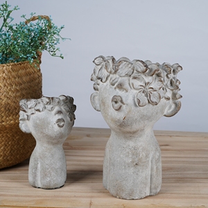 Vaso per Fiori <span class=keywords><strong>in</strong></span> <span class=keywords><strong>Cemento</strong></span> Design 3D Moderno Lianda Decorazione Casa Ragazzo Carino con Testa Umana per Decorazione Giardino Imballato <span class=keywords><strong>in</strong></span> Cartone - Product Image 5