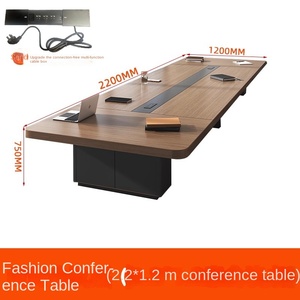 Modern Büyük Dikdörtgen Ahşap Ofis Konferans Masası, Gelişmiş Konfor Toplantıları ve Eğitimler için Uzatılabilir Sandalye Kombinasyonu ile - Product Image 6