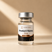 Étiquettes personnalisées holographiques laser pour peptides, assorties aux boîtes, flacons cosmétiques 3ml/5ml/10ml, étanches, résistantes à la chaleur, haute viscosité