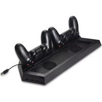 Station d'accueil sur support vertical avec base de ventilateur de refroidissement pour Play station 4 pour PS4 et chargeur de ventilateur de refroidissement pour contrôleur mince