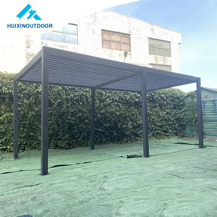 Thời trang không thấm nước nhôm louver mùa hè cổ điển kim loại năng lượng mặt trời pergola Alu xách tay pergolas-bioclimat sân sau Patio pergola