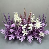 Composition florale en gros, rangée de fleurs violettes et roses pour centre de table de mariage, décoration d'événements et de fêtes, Saint-Valentin