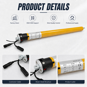 Moteur tubulaire <span class=keywords><strong>solaire</strong></span> DC/AC 35 mm avec application WiFi et protection IP44 pour volets roulants électriques intelligents, garages et ateliers industriels - Product Image 3