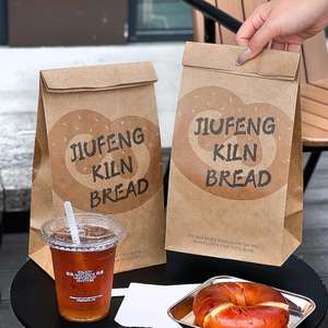 Bolsas de Papel Kraft Personalizadas al por Mayor, Ecológicas, Estilo Clásico, Base Cuadrada, para Panadería y Pizza para Llevar - Product Image 1