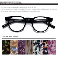 Gafas Redondas Vintage de Acetato Hechas a Mano, Diseño Coreano, Montura Retro Linda, Gafas Ópticas de Moda Literaria para Rostro Diamante